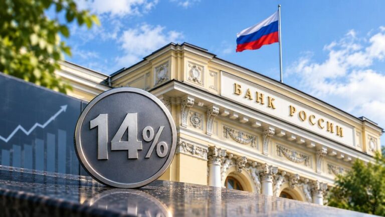 БАНК РОССИИ СОХРАНИЛ КЛЮЧЕВУЮ СТАВКУ НА УРОВНЕ 14%